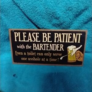 Humorous Bar Sign on Black Background Funny Humorous